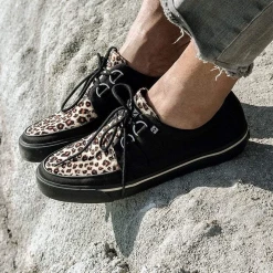 Footwear T.U.K. BLACK & LEOPARD VEGAN VLK SNEAKER