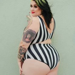 SOURPUSS STRIPES BLACK/WHITE MONOKINI What's New