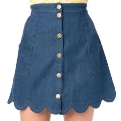 Apparel SMAK PARLOUR BLUE DENIM CAMPUS MINI SKIRT