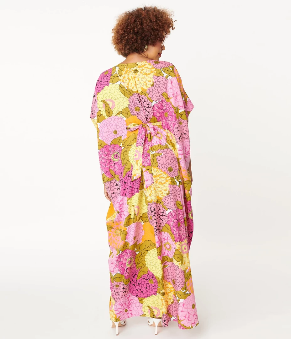 Flash Sale ๐ UNIQUE VINTAGE FLORAL PRINT BURTON CAFTAN ๐ DRESS ๐ 5 UNIQUE VINTAGE FLORAL PRINT BURTON CAFTAN DRESS