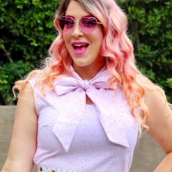 RETROLICIOUS COTTON CANDY CELEBRATE BOW TOP