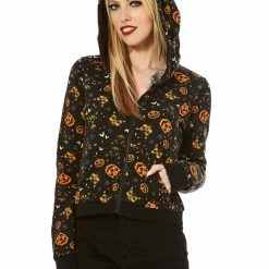 Shop Sour+Plus SOURPUSS CLASSIC HALLOWEEN CROPPED HOODIE