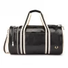 FRED PERRY CLASSIC BARREL BAG BLACK/ECRU
