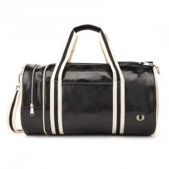 FRED PERRY CLASSIC BARREL BAG BLACK/ECRU