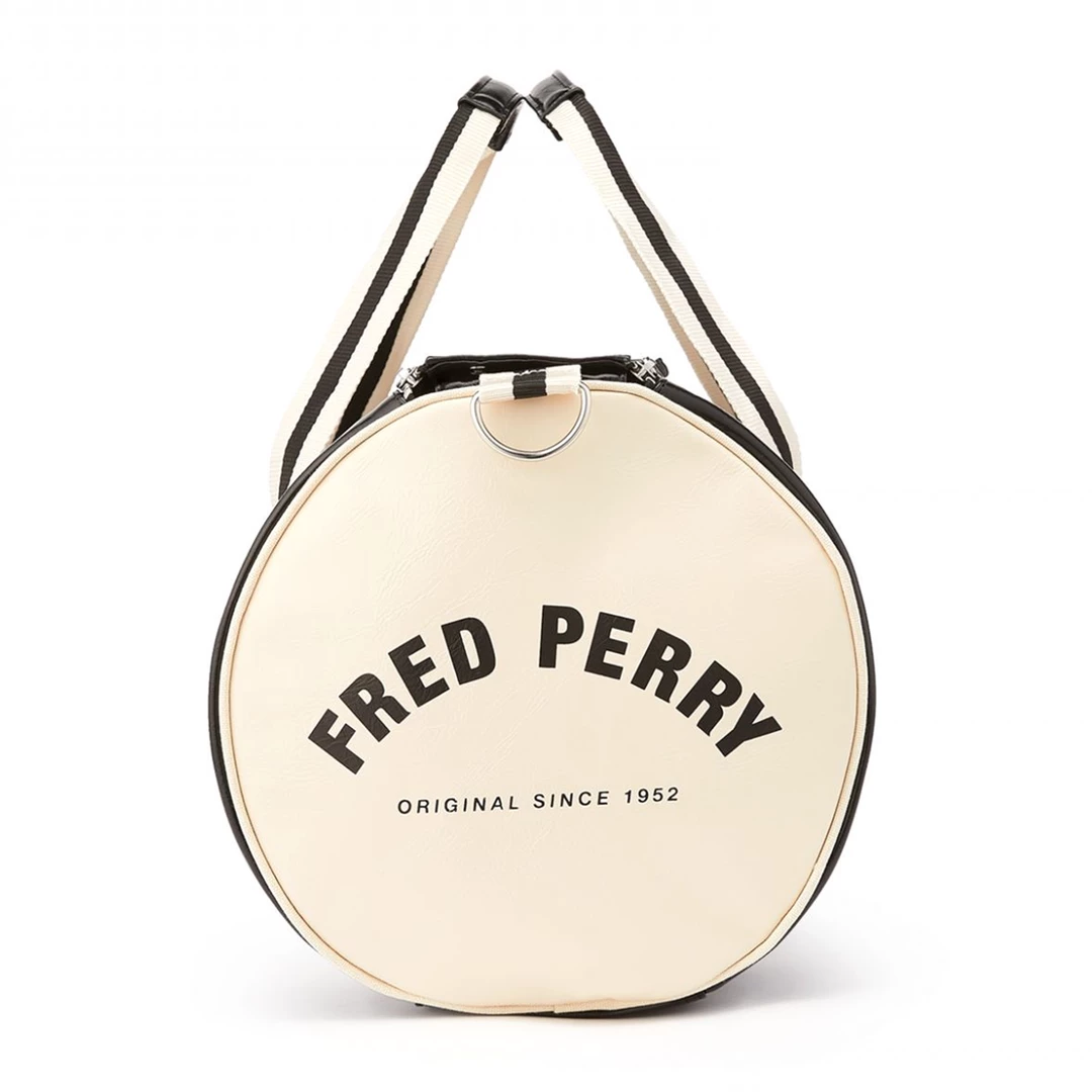 Discount ๐ FRED PERRY CLASSIC BARREL BAG BLACK/ECRU ๐ฅ 5 FRED PERRY CLASSIC BARREL BAG BLACK/ECRU
