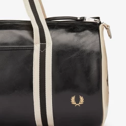 Discount ๐ FRED PERRY CLASSIC BARREL BAG BLACK/ECRU ๐ฅ 12 FRED PERRY CLASSIC BARREL BAG BLACK/ECRU