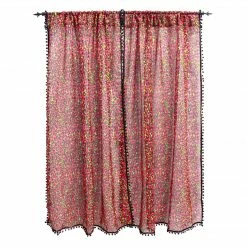 Haunted Homewares SOURPUSS PINK LEOPARD WINDOW CURTAINS