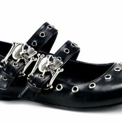 DEMONIA SKULLED MARY JANE FLATS Footwear