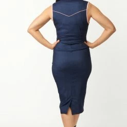 UNIQUE VINTAGE DENIM WESTERN FRINGE WIGGLE DRESS Shop Sour+Plus