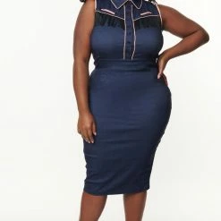 UNIQUE VINTAGE DENIM WESTERN FRINGE WIGGLE DRESS Shop Sour+Plus