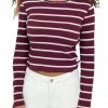 DICKIES GIRL LONG SLEEVE CROPPED STRIPED TOP