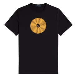 FRED PERRY DISC GRAPHIC T SHIRT BLK