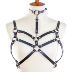 Funk Plus Back In Stock DOUBLE STRAP HARNESS WITH CHOKER BLACK
