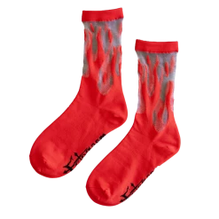 ECTOGASM SHEER FLAME SOCKS RED