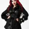 Shop Sour+Plus KILLSTAR FLIES BY NIGHT FAUX-FUR COAT