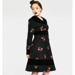 VOODOO VIXEN FLO FLORAL FLOCKED COAT