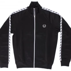Back In Stock FRED PERRY LAUREL TAPED TRACK JACKET BLACK