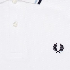 FRED PERRY TWIN TIPPED POLO SHIRT WHITE/ICE/NAVY Apparel