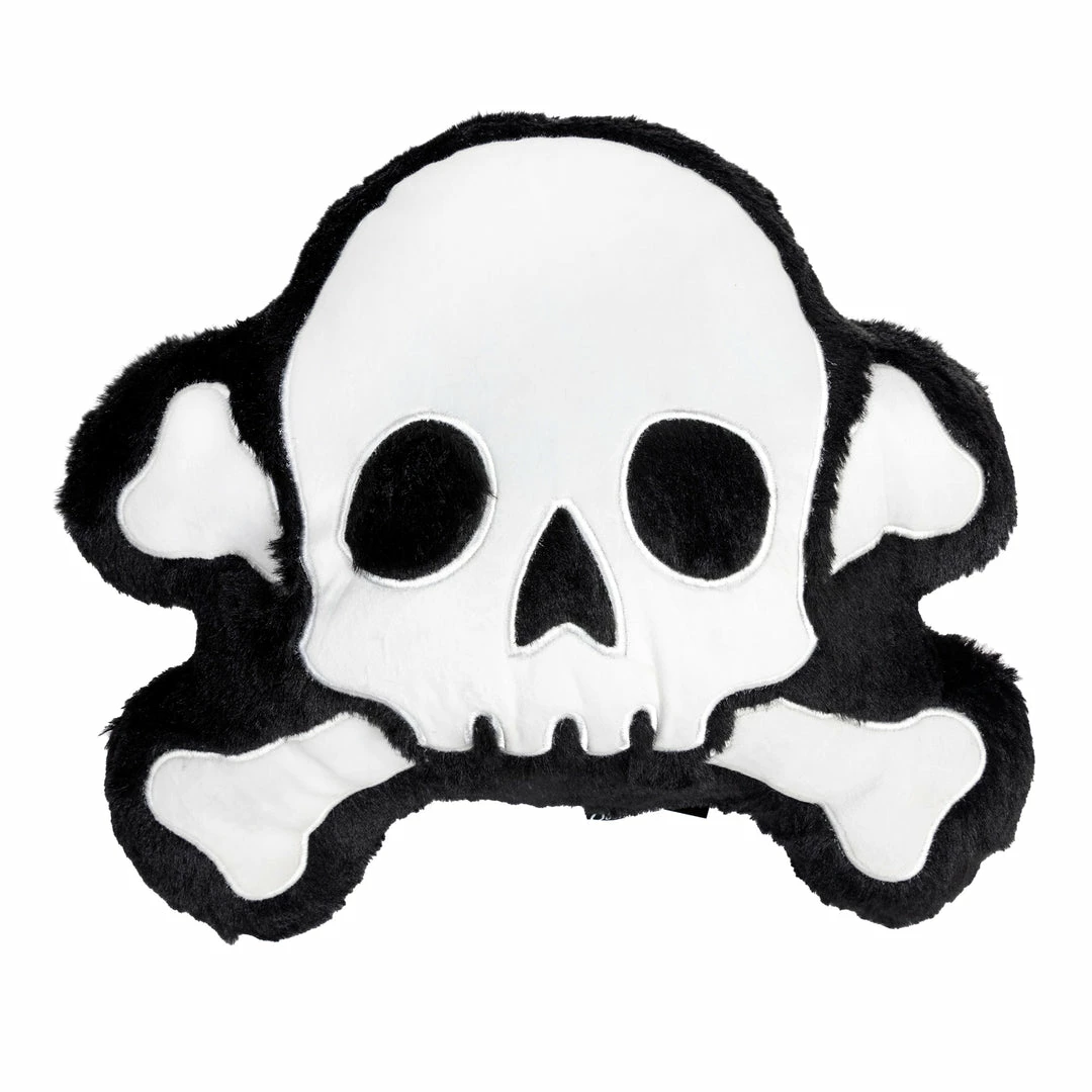 Wholesale ๐ Haunted Homewares SOURPUSS FURRY SKULL & BONES PILLOW ๐งจ 3 Haunted Homewares SOURPUSS FURRY SKULL & BONES PILLOW