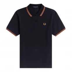 Shop Sour+Plus FRED PERRY GIRLS TWIN TIPPED POLO NAVY/COURT CLAY