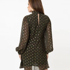 SMAK PARLOUR EMERALD LEOPARD PRINT GIRL TALK DRESS