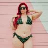 What's New SOURPUSS GREEN ZEBRA SCRUNCH BIKINI