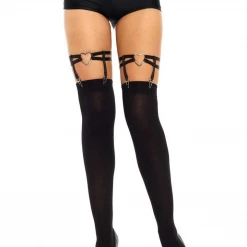 None DUAL STRAP ELASTIC THIGH HIGH GARTER SUSPENDER WITH HEART Back In Stock