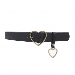 None DARK HEART BUCKLE BELT WITH HEART CHARM