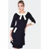 VOODOO VIXEN HELEN 60'S KNIT DRESS WITH POCKETS BLACK Apparel