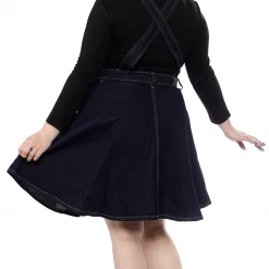 Flash Sale ✨ HELL BUNNY DAKOTA DENIM PINAFORE 👗 DRESS 🌟 8 HELL BUNNY DAKOTA DENIM PINAFORE DRESS