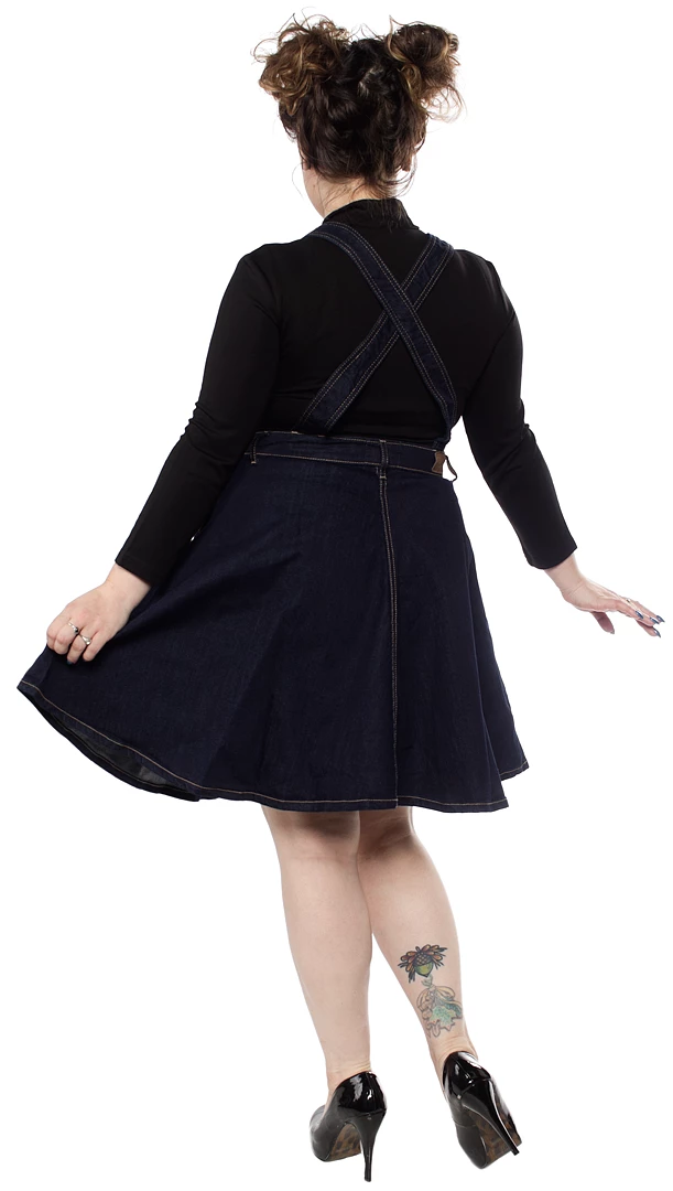 Flash Sale ✨ HELL BUNNY DAKOTA DENIM PINAFORE 👗 DRESS 🌟 5 HELL BUNNY DAKOTA DENIM PINAFORE DRESS