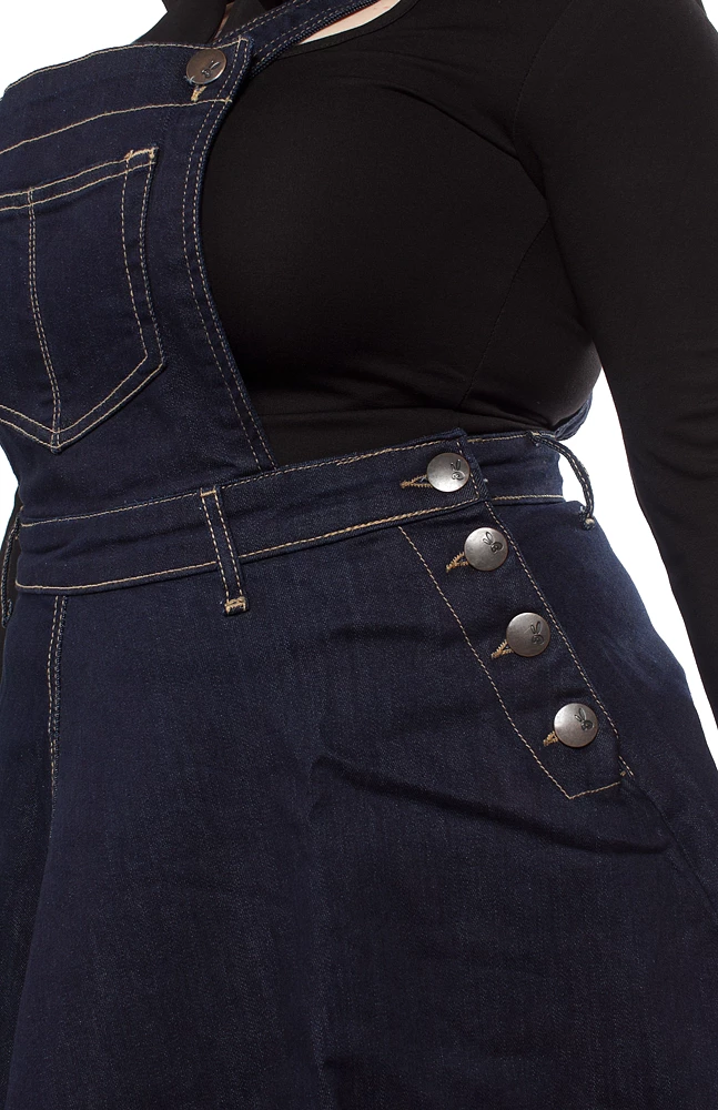 Flash Sale ✨ HELL BUNNY DAKOTA DENIM PINAFORE 👗 DRESS 🌟 6 HELL BUNNY DAKOTA DENIM PINAFORE DRESS