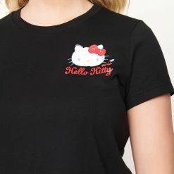 Shop Sour+Plus UNIQUE VINTAGE X HELLO KITTTY BLACK HELLO KITTY CROP TEE