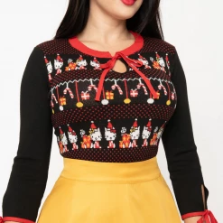 UNIQUE VINTAGE X HELLO KITTY HOLIDAY SWOOSIE SWEATER