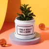 None I COULD REALLY USE A DRINK CERAMIC PLANTER Homewares