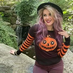 SOURPUSS PUMPKIN STRIPE SWEATER