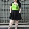 SOURPUSS NOKTURNAL BATS RAGLAN SKATER DRESS GREEN Neon Dreams