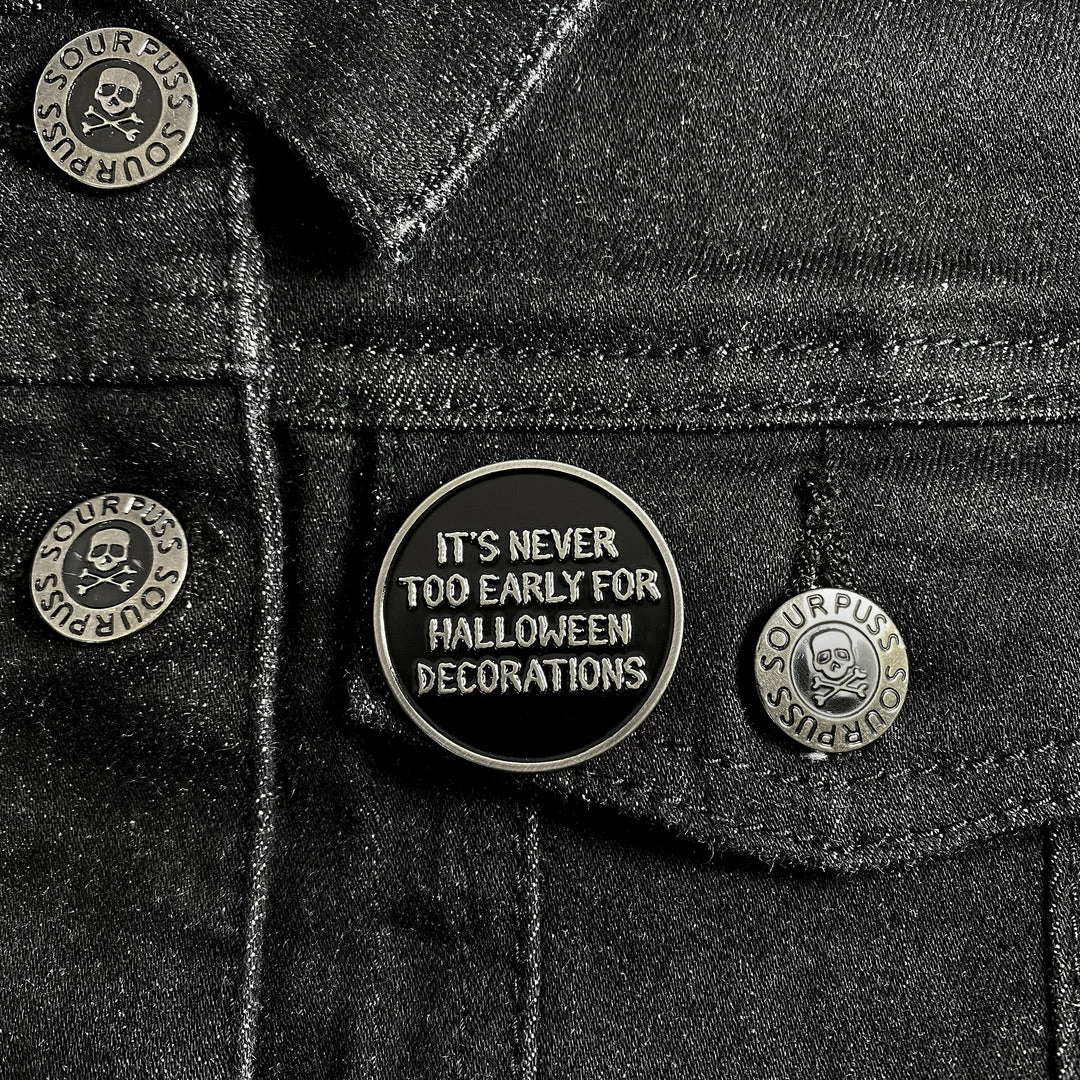 Best Pirce 🥰 SOURPUSS IT'S NEVER TOO EARLY FOR 🎃 HALLOWEEN ENAMEL PIN ✔️ 4 SOURPUSS IT'S NEVER TOO EARLY FOR HALLOWEEN ENAMEL PIN