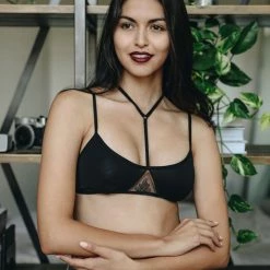 None LYRA DOUBLE Y-STRAP BRALETTE BLACK Apparel