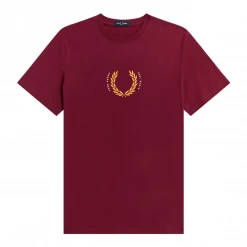 FRED PERRY LAUREL WREATH T SHIRT TAWNY PORT Apparel