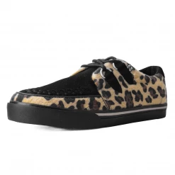 T.U.K. D-RING VEGAN VLK SNEAKER BLACK AND LEOPARD