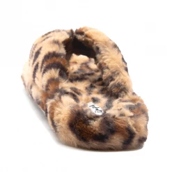 None Footwear FLUFFY SANDAL SLIPPERS LEOPARD