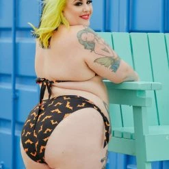 SOURPUSS LUNA BATS BLACK/ORANGE SCRUNCH BIKINI What's New