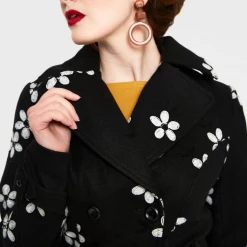 VOODOO VIXEN MARJORIE FLORAL COAT BLACK