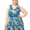 New 🎁 Shop Sour+Plus SMAK PARLOUR MOD FLORAL TOTALLY RADICAL FIT & FLARE 👗 DRESS 🔥 2 Shop Sour+Plus SMAK PARLOUR MOD FLORAL TOTALLY RADICAL FIT & FLARE DRESS