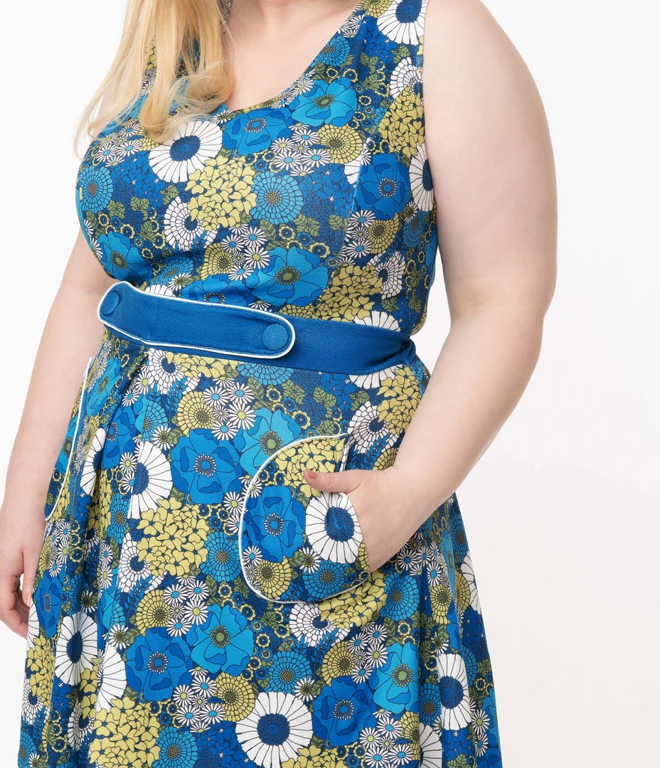 New 🎁 Shop Sour+Plus SMAK PARLOUR MOD FLORAL TOTALLY RADICAL FIT & FLARE 👗 DRESS 🔥 4 Shop Sour+Plus SMAK PARLOUR MOD FLORAL TOTALLY RADICAL FIT & FLARE DRESS