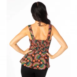 MISS LULO RAINBOWS MOLLY PEPLUM TOP