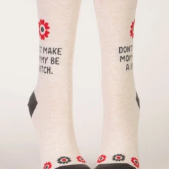Blue Q What's New DON'T MAKE MOMMY BE A B*TCH CREW SOCKS