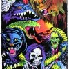 None Back In Stock MONSTERS FLOCKED BLACKLIGHT POSTER