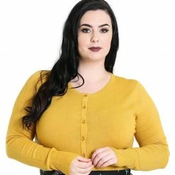 HELL BUNNY PALOMA CARDIGAN MUSTARD